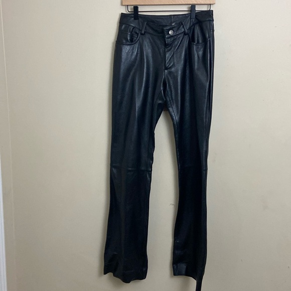 Wilson’s Leather Genuine Leather Lined Bootcut Jeans size 6 Moto Punk Party - Picture 1 of 11
